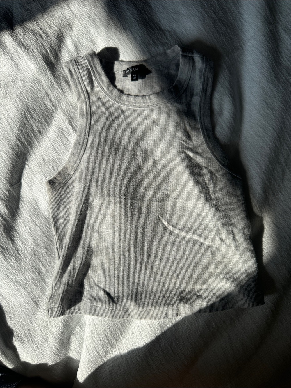 Dynamite Light Gray Ribbed Tank Top